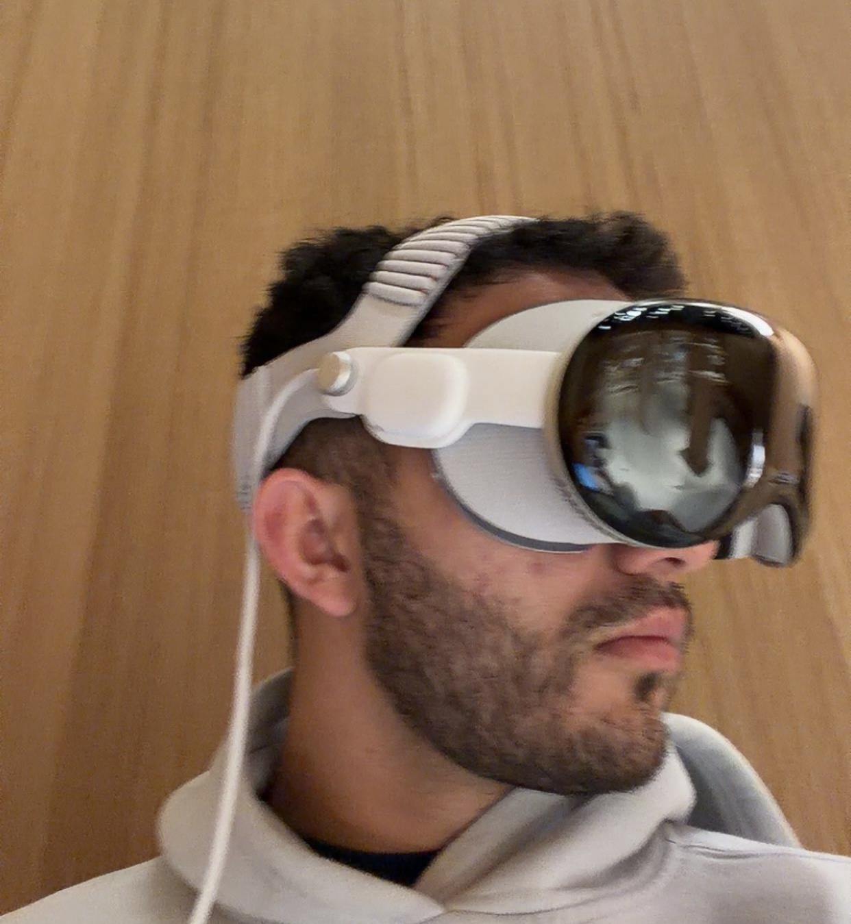 Lawrstech creator wearing a virtual headset