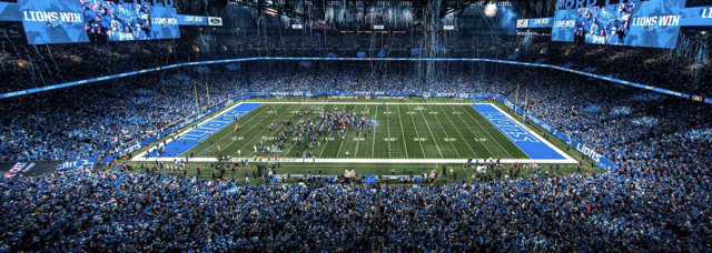 Detroit Lions fans at Ford Field stadium